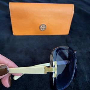 Gently used authentic Tory Burch sunglasses with original dust cloth and case.
